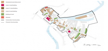 Figure 1: Map displaying the Fossgate and Walmgate Historic Conservation Area (York City Council 2011, 320)